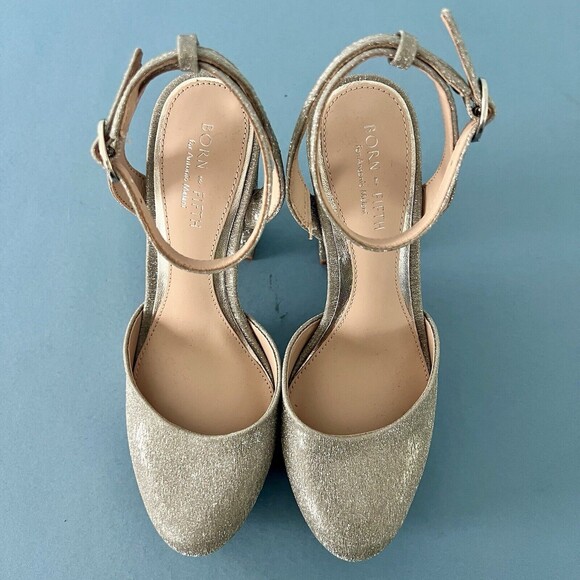 Antonio Melani x Born on Fifth Liv Metallic Glitter Closed Toe Platform Pumps - Picture 7 of 7